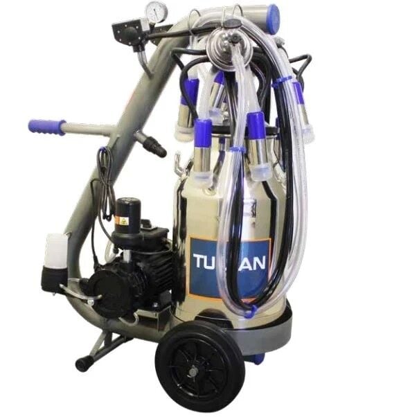 TULSAN Tempo Çift Sağım Kuru Pompa Alüminyum Tek Güğüm 40 L Süt Sağım Makinesi