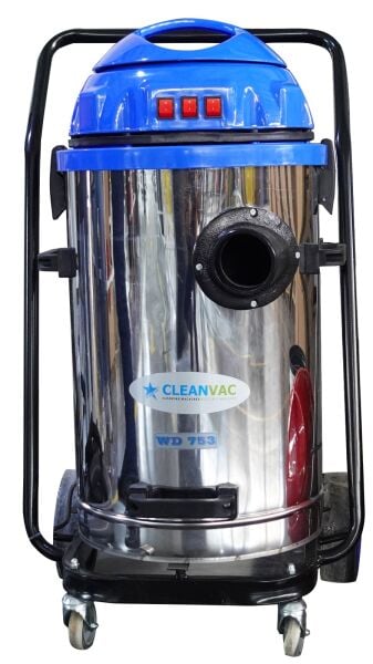 Cleanvac WD 753 S - Geniş Çap Hortumlu 3 Motorlu Islak Kuru Sanayi Tip Süpürge