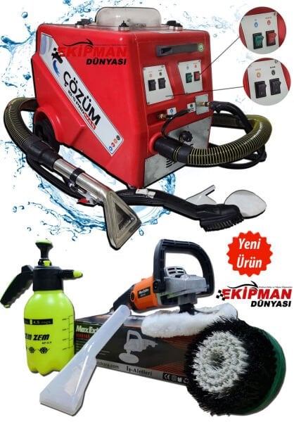 PROXTECH Çözüm 10-5 Pro Sıcak Sulu Buharlı Halı Koltuk Perde Yatak Yıkama Makinası ve Koltuk Fırçalama Seti