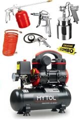Mytol 6 Litre Yüksek Hızlı Yağsız Sessiz Hava Kompresörü 1 Hp ve Havalı Alet Seti Boya Seti