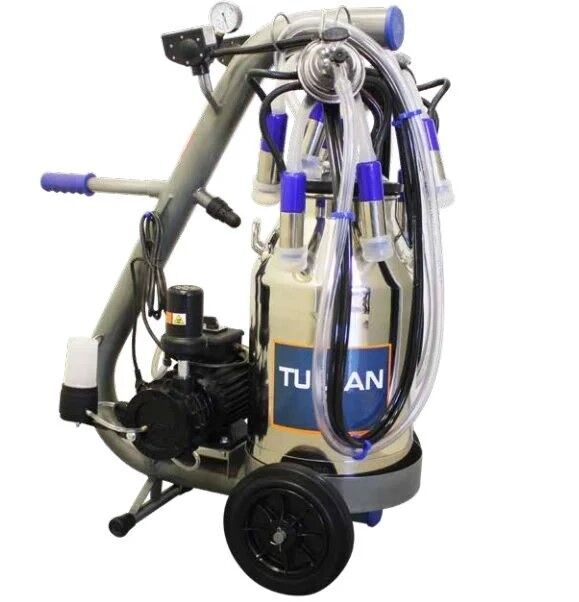 TULSAN Tempo Çift Sağım Kuru Pompa Alüminyum Tek Güğüm 40 L Süt Sağım Makinesi