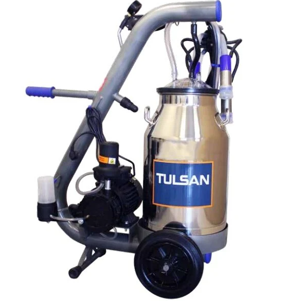 Tulsan Tempo Tekli Kuru Tip Süt Sağım Makinesi 40 Litre Alüminyum Güğüm