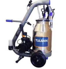 Tulsan Tempo Tekli Yağlı Tip Süt Sağım Makinesi 40 Litre Alüminyum Güğüm