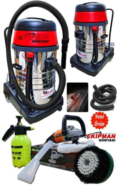 Nitroks Profesyonel 3 Motorlu Koltuk Yıkama Makinası ve Koltuk Fırçalama Makinası 3600 Watt