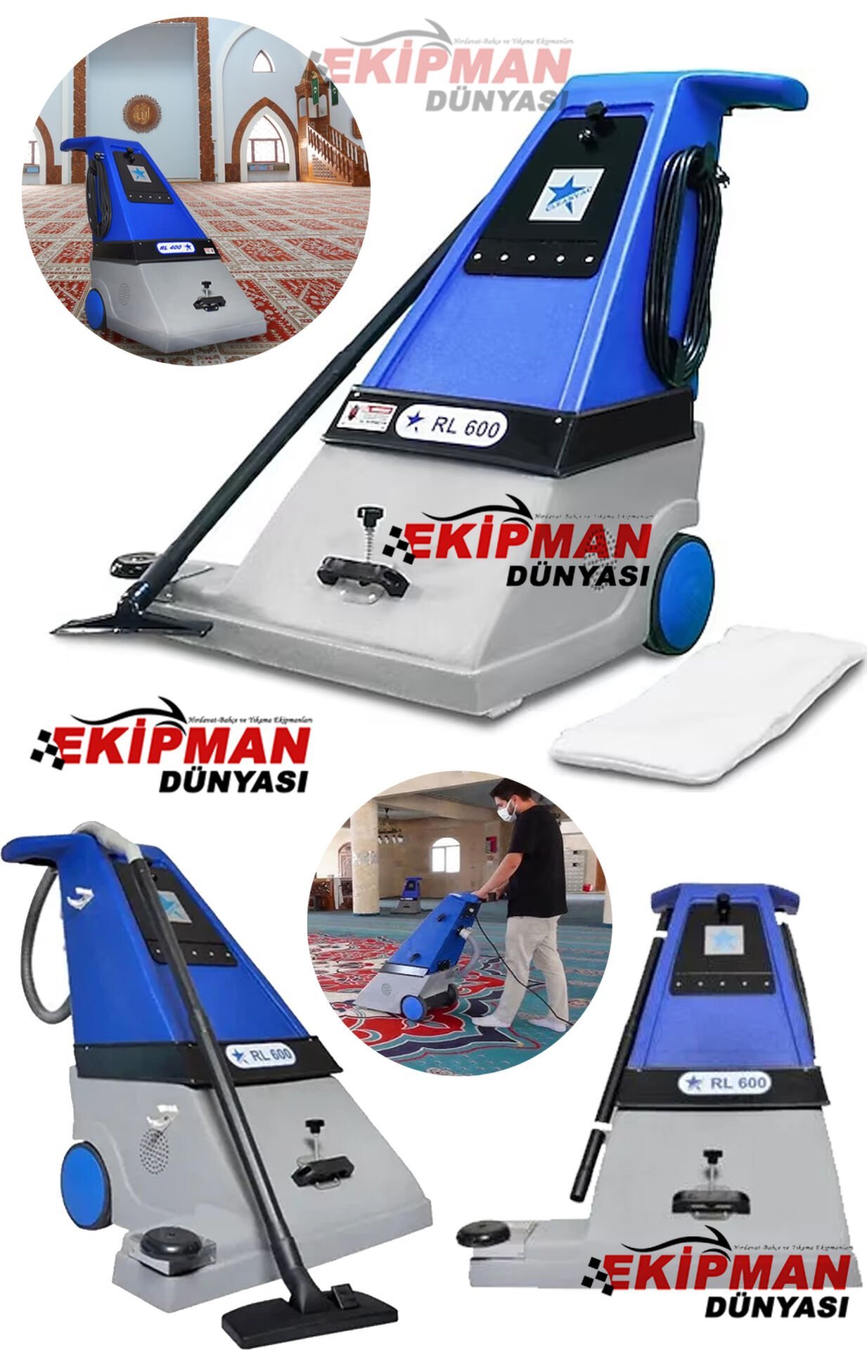 Cleanvac RL 600 Vakumlu Cami Süpürgesi ve Geniş Alan Süpürgesi