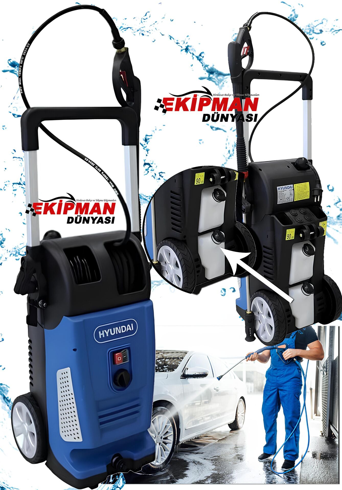Hyundai HYB.170B 170 Bar Basınçlı Oto Yıkama Makinesi 2500W