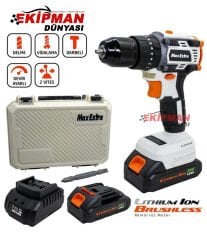 Max Extra MX2020 Kömürsüz Çift Akülü Darbeli Matkap 20V 2.0Ah