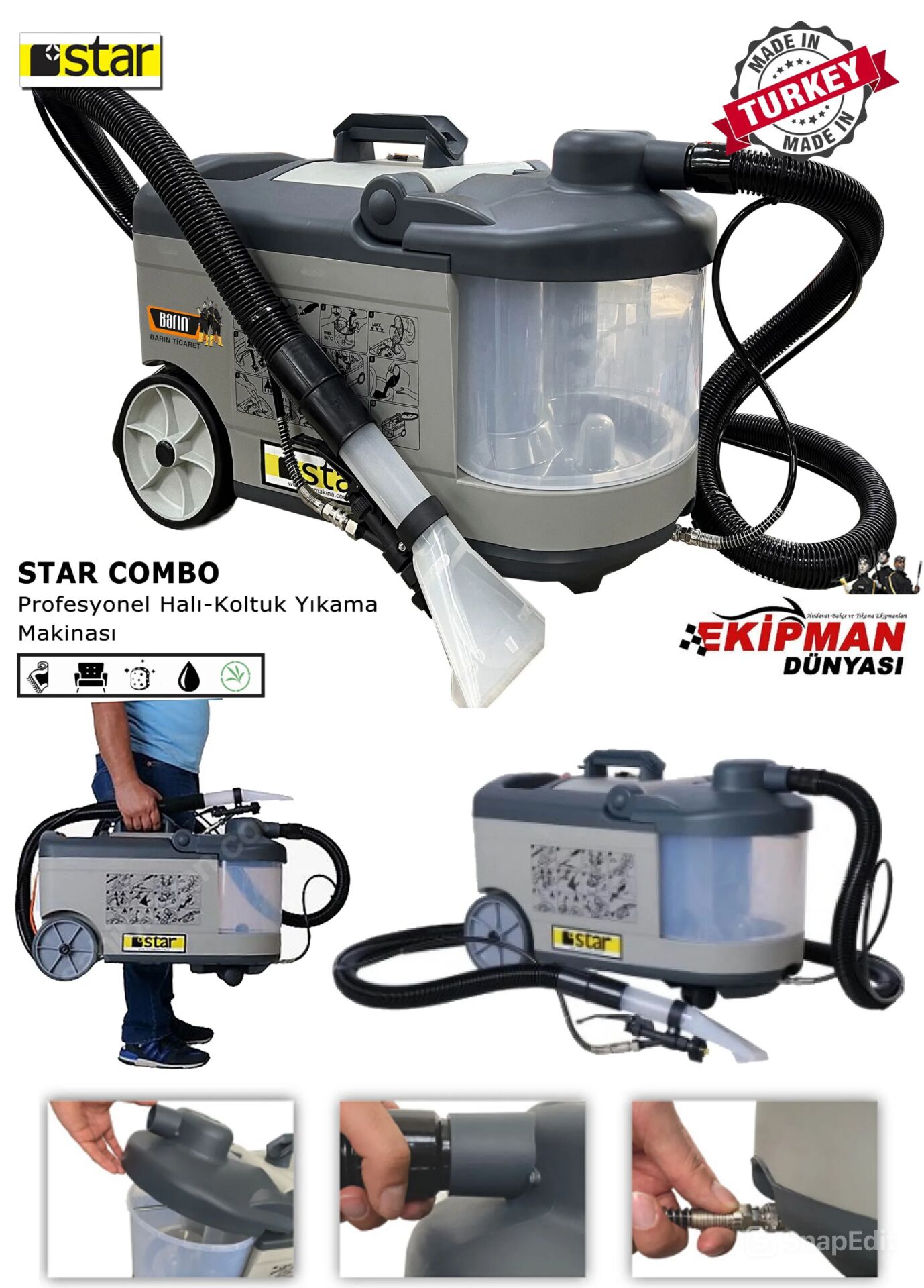 Star Combo 10/1 Profesyonel Halı-Koltuk Yıkama Makinesi