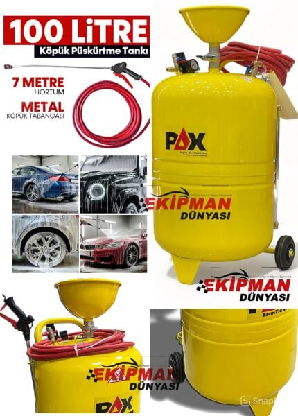 Pax 100 Litre Kalın Metal Köpük Püskürtme Köpük Tankı 5 Bar