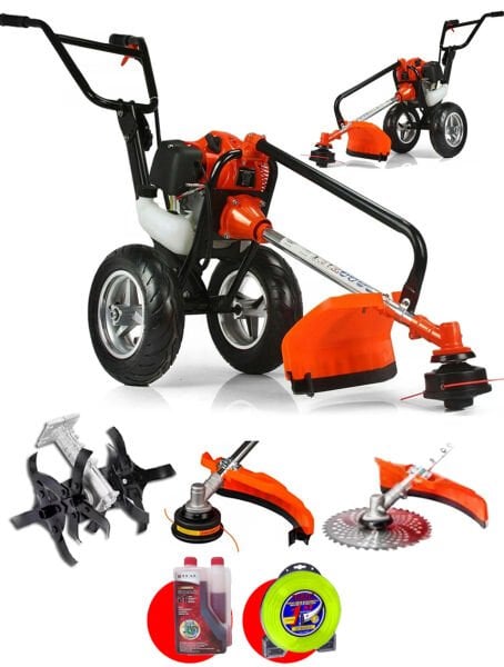 PROXTECH Arazi Seti 2,5 HP Tekerlekli Tırpan Ot Biçme 2'Lİ Toprak Eşeleme + Akrobat Çapalama Seti