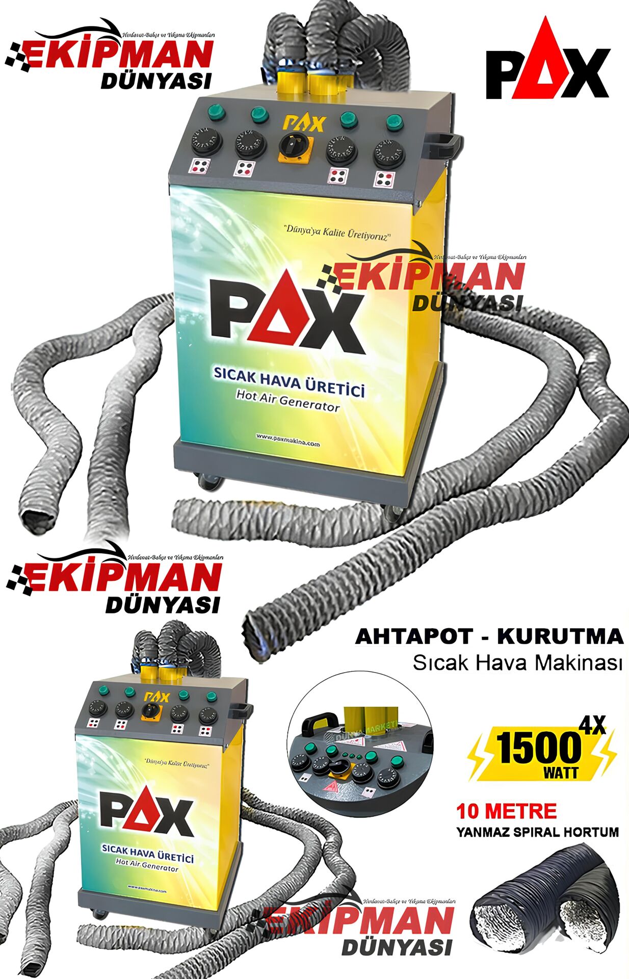 Pax 4 Kollu Demir Kasalı Ahtapot Sıcak Hava Kurutma Makinesi ve Sıcak Hava Üreticisi