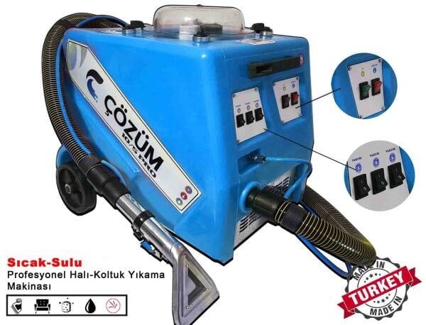 Çözüm 10-5 PRO Premium 3 Motorlu Halı Yıkama Makinesi ve Koltuk Yıkama Makinesi Full Set Sıcak Sulu
