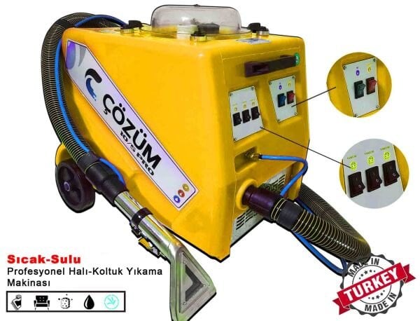 Çözüm 10-5 PRO Premium 3 Motorlu Halı Yıkama Makinesi ve Koltuk Yıkama Makinesi Full Set Sıcak Sulu