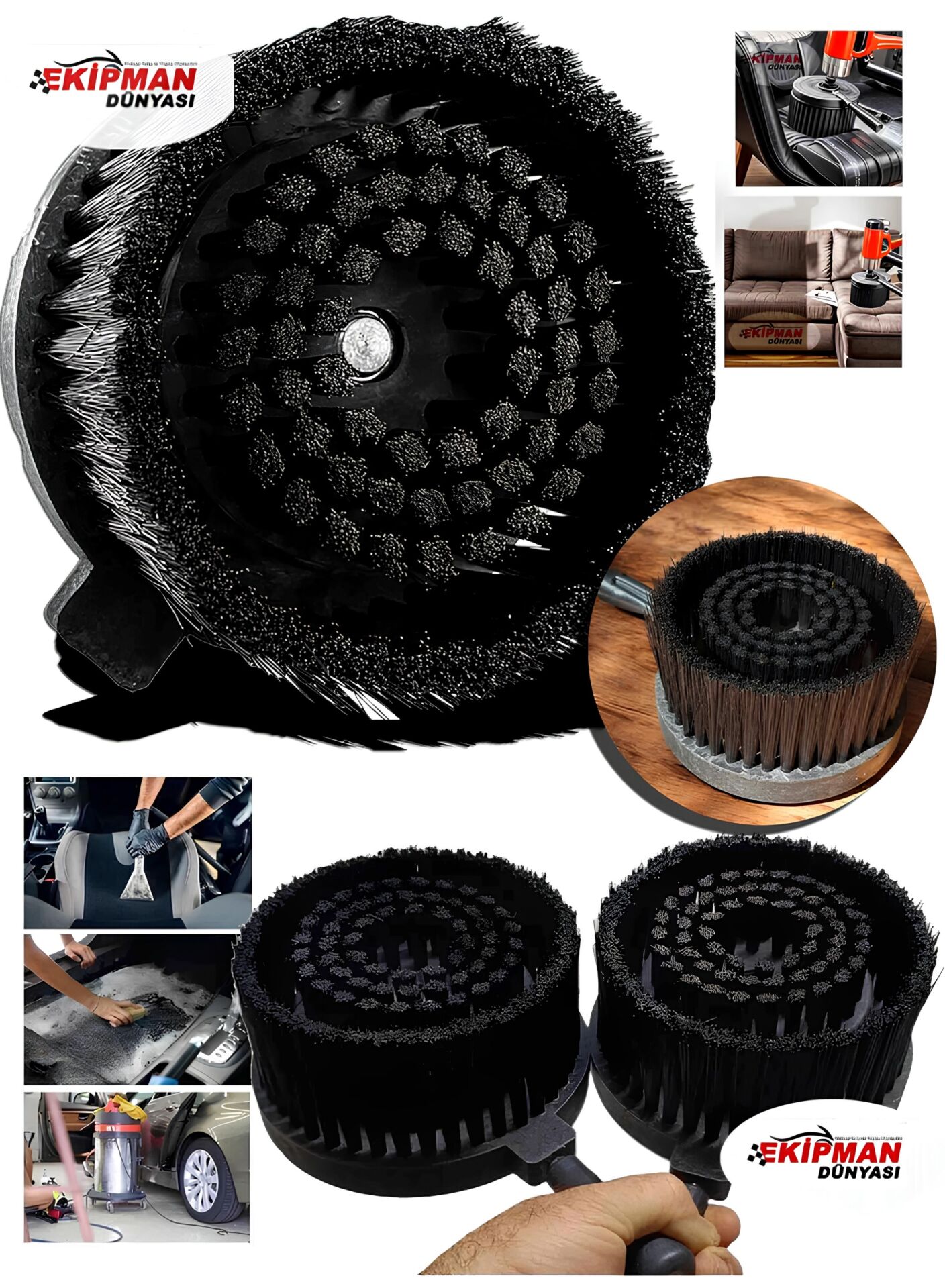 Yüksek Kalite Su Sıçratmayan Koltuk Yıkama Temizlik Fırçası Oto Kuaför Temizleme Polisaj Fırçası