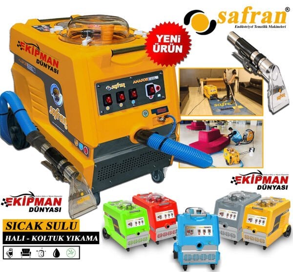 Safran Anafor 12/17 Pro 4 Motor'lu Koltuk ve Halı Yıkama Makinesi + Kolfuk Fırçalama Seti