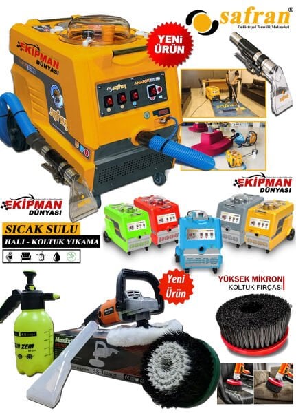 Safran Anafor 12/17 Pro 4 Motor'lu Koltuk ve Halı Yıkama Makinesi + Kolfuk Fırçalama Seti