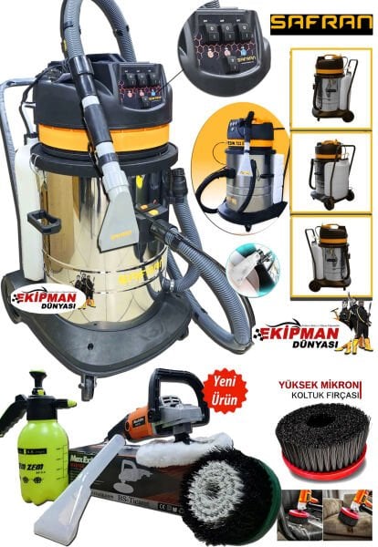 Safran EDW723C 4 Motorlu Halı ve Koltuk Yıkama Makinesi - Koltuk Fırçalamalı Full Set