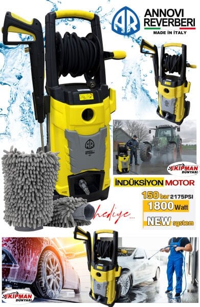 Annovi Reverberi 4T Yüksek Basınçlı Oto Yıkama Makinesi İndiksiyon Motorlu 150 Bar