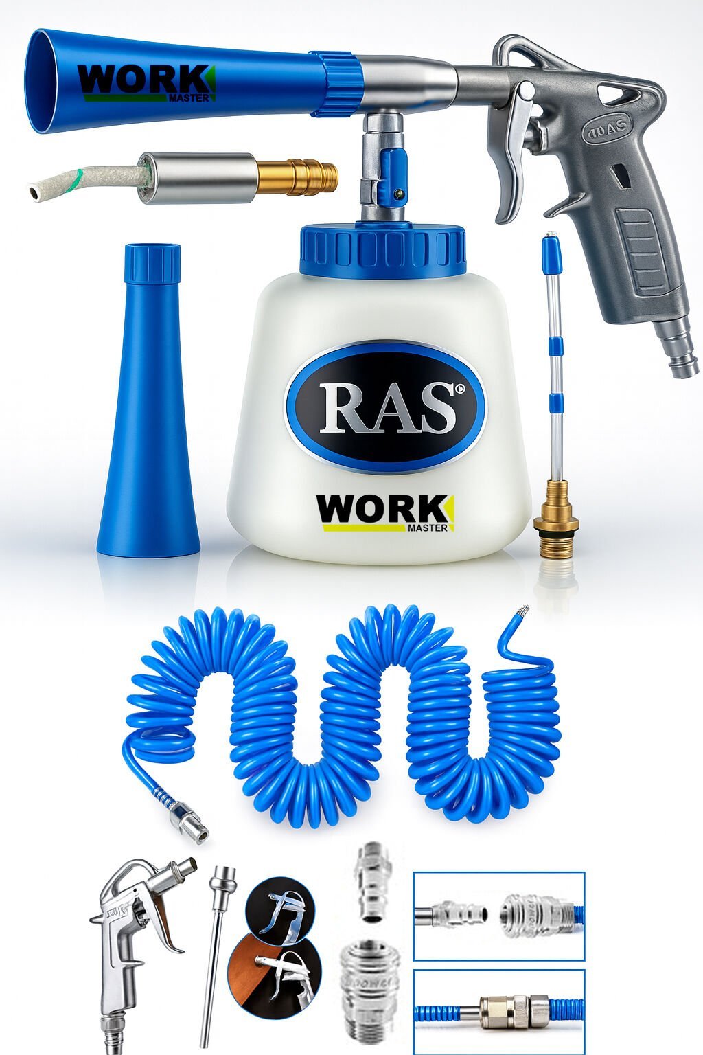 WORKMASTER Ras Tornador Detaylı Temizlik Tabancası | Metal Rotorlu Oto Yıkama