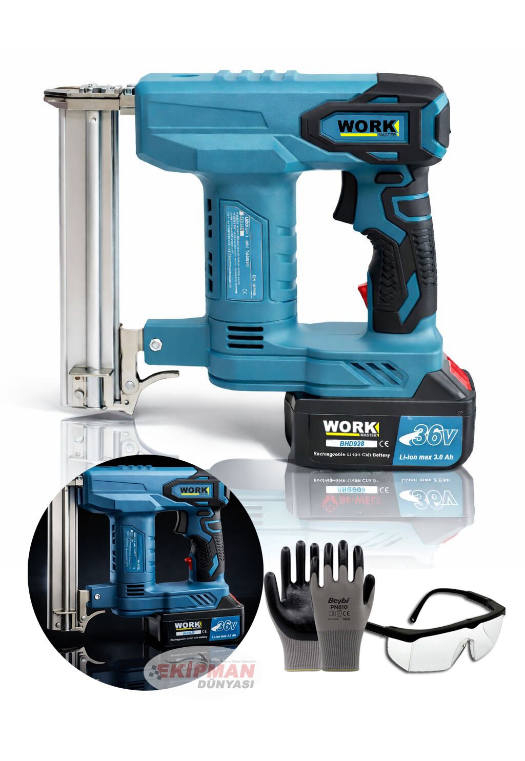 WONDER FULL LIFE×chisaki (Limited) TypeA Akülü Çivi Ve Zımba Makinesi 36 Volt 3 Ah - 10 Pilli