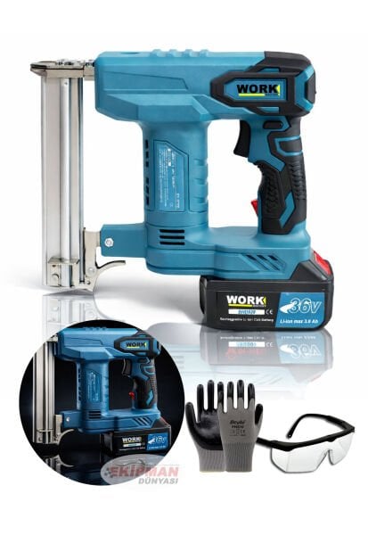 WorkMaster BHD928 36V Kömürsüz Akülü Çivi & Zımba Tabancası | Profesyonel Güç | 60 Çivi/Dk