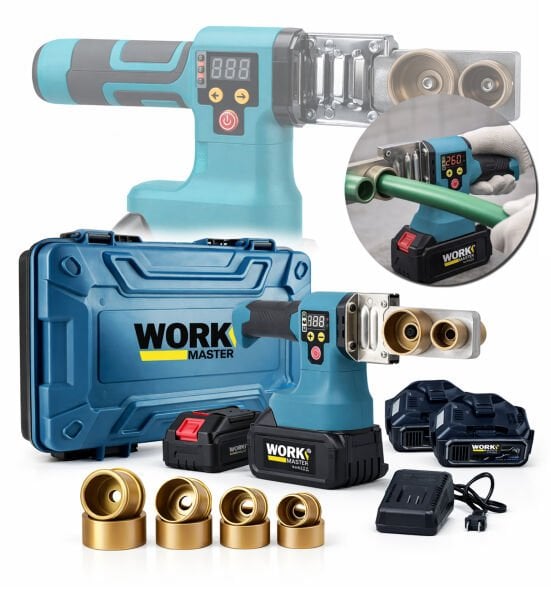 320°C Dijital Göstergeli PPRC Boru Kaynak Makinesi Seti – Çift Akülü, 15 Pilli Profesyonel Lehim Makinası