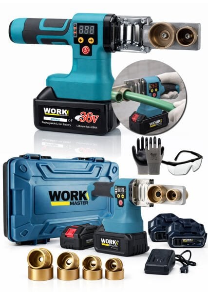 320°C Dijital Göstergeli PPRC Boru Kaynak Makinesi Seti – Çift Akülü, 15 Pilli Profesyonel Lehim Makinası