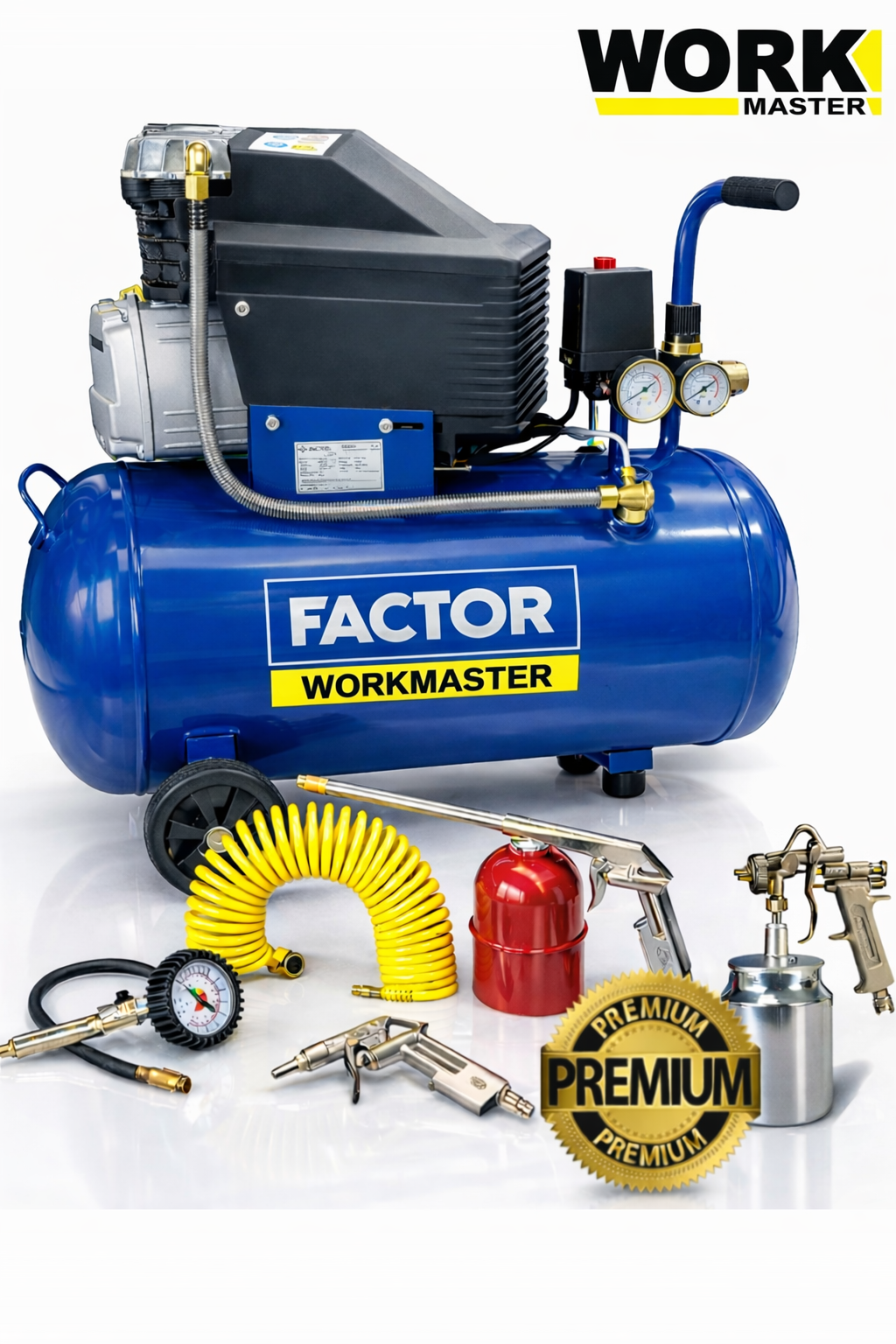 Factor ZB2550 2.5 HP 50 Litre Tanklı 8 Bar Hava Kompresörü – Sanayi Tipi Endüstriyel Kompresör