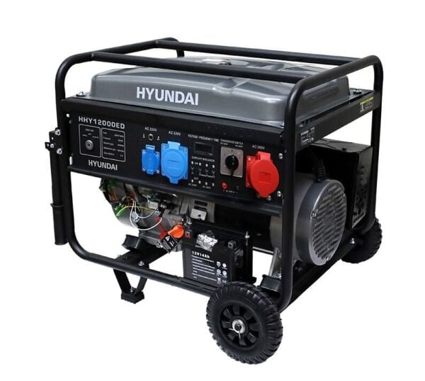 Hyundai HHY12000ED Dual Power Jeneratör 10 kW 220V/380V Marşlı 27L Bakır Sargı