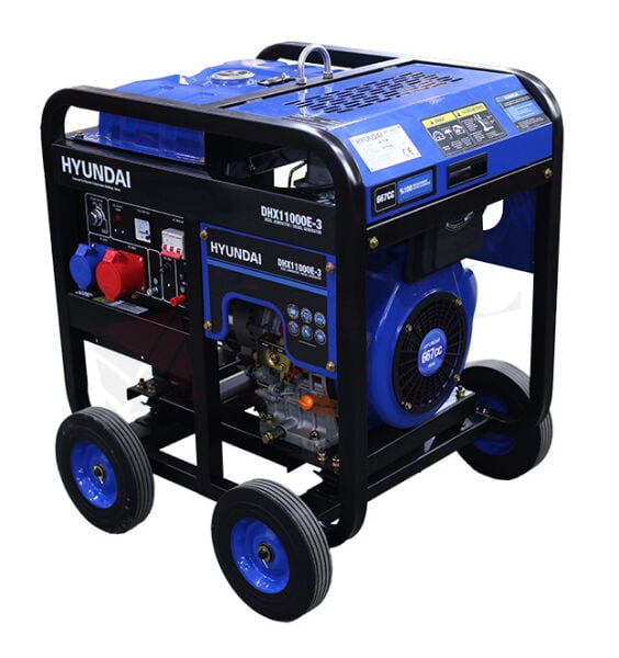 Hyundai DHX11000E-3 11 kVA Marşlı Trifaze Benzinli Jeneratör | AVR Regülatörlü Güçlü Profesyonel Seri