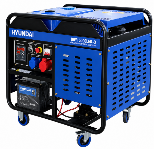Hyundai DHY15000LEK-3 15 kVA Trifaze Marşlı Dizel Jeneratör Profesyonel Seri