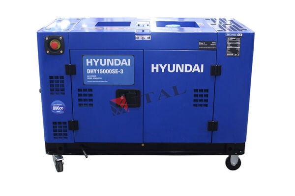 Hyundai DHY15000SE-3 15 kVA Sessiz Kabinli Trifaze Marşlı Dizel Jeneratör Profesyonel Seri