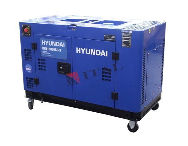 Hyundai DHY15000SE-3 15 kVA Sessiz Kabinli Trifaze Marşlı Dizel Jeneratör Profesyonel Seri