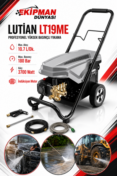 Lutian LT-19-ME Profosyonel Basınçlı Oto Yıkama Makinesi 3750 W 180 Bar