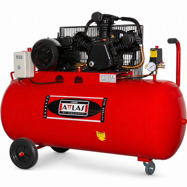 Attlas 200 Litre 3 HP Pistonlu Sesli Hava Kompresörü – Profesyonel ve Güçlü Performans